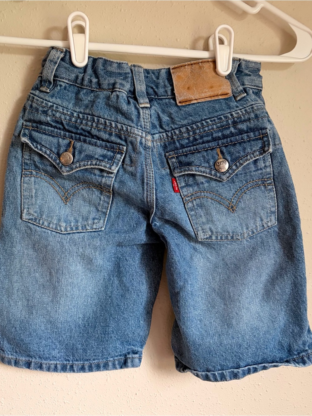 Y2K Levi's Blue Kids Denim Shorts with Back Pocket Flaps